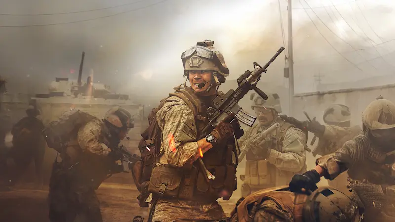 映画「ウォーフェア 戦地最前線」の戦場シーン