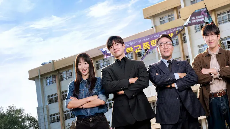 Netflixドラマ「鉄槌教師」の場面写真。韓国WEB漫画原作の2026年6月配信予定作品。